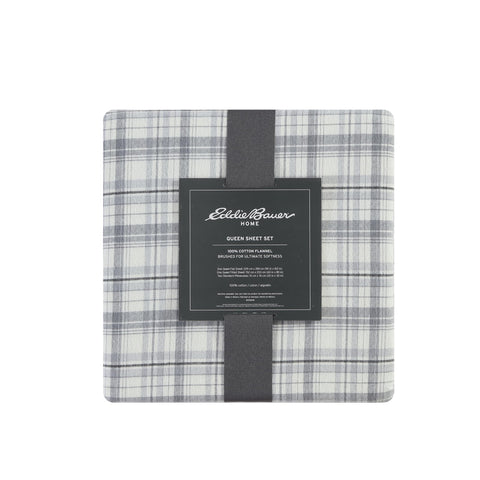 Eddie Bauer queen pillowcases paired with flannel sheets for cozy sleep and easy care.