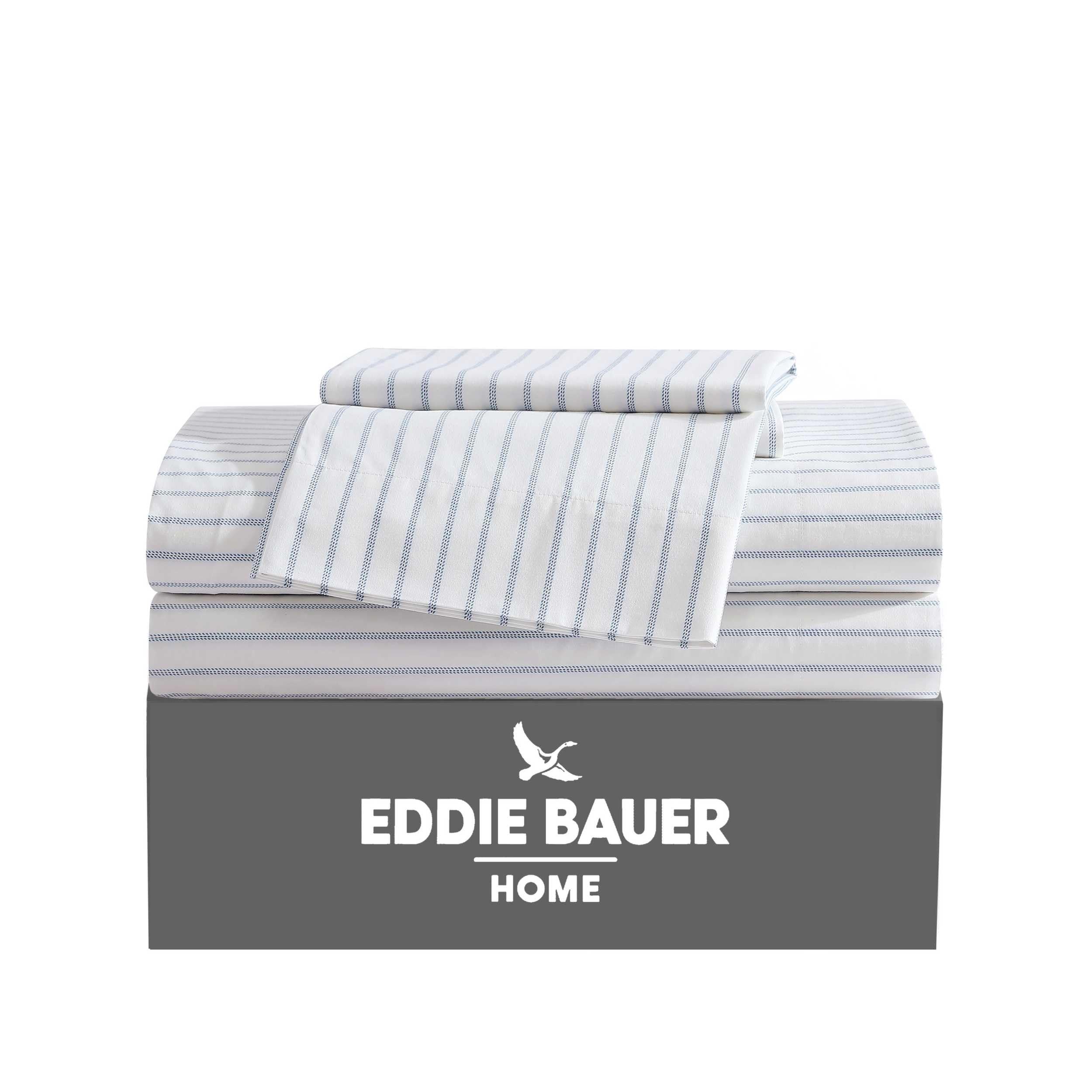 Eddie Bauer king sheets percale weave close-up for breathable, crisp nights