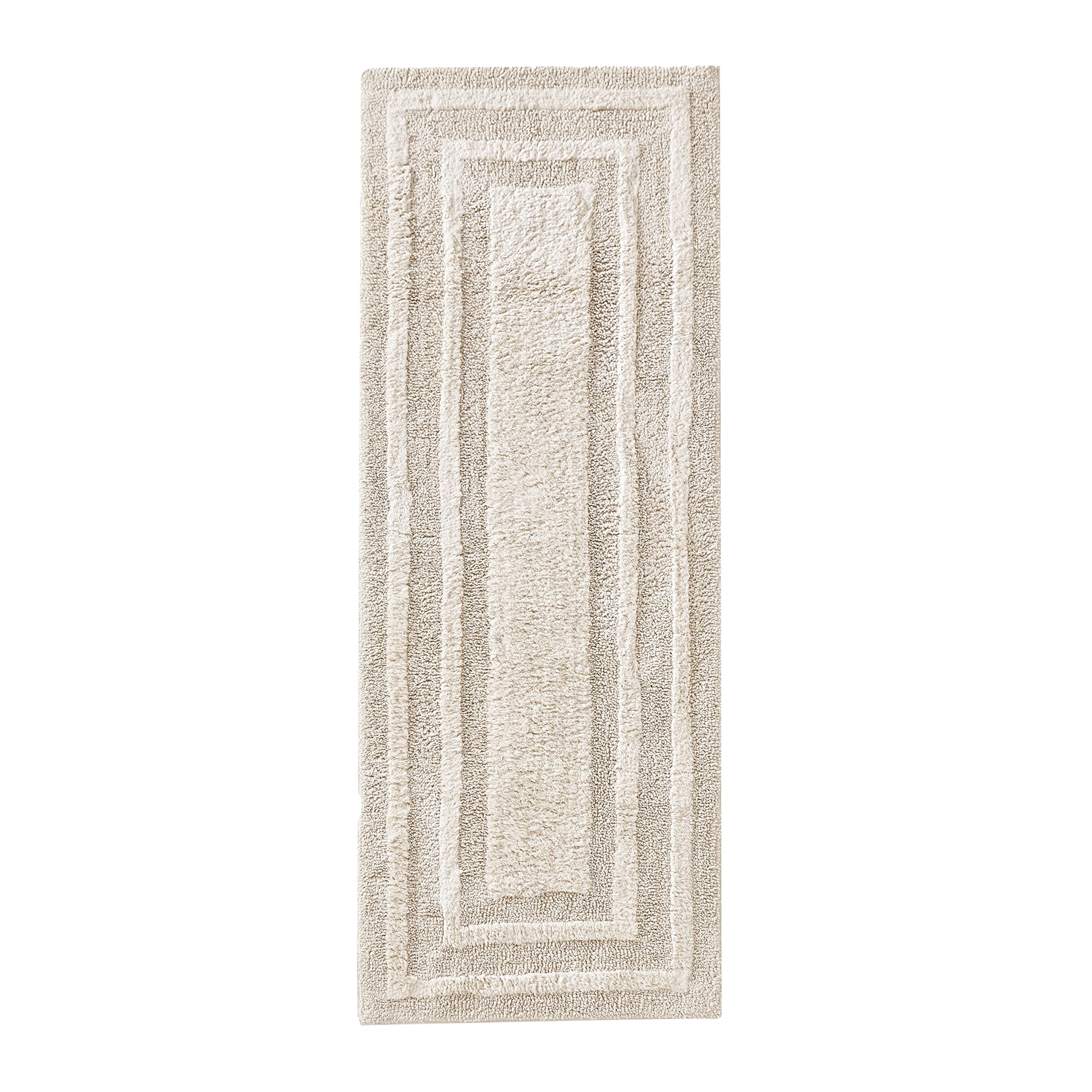 Eddie Bauer Logan Beige bath runner with plush cotton texture