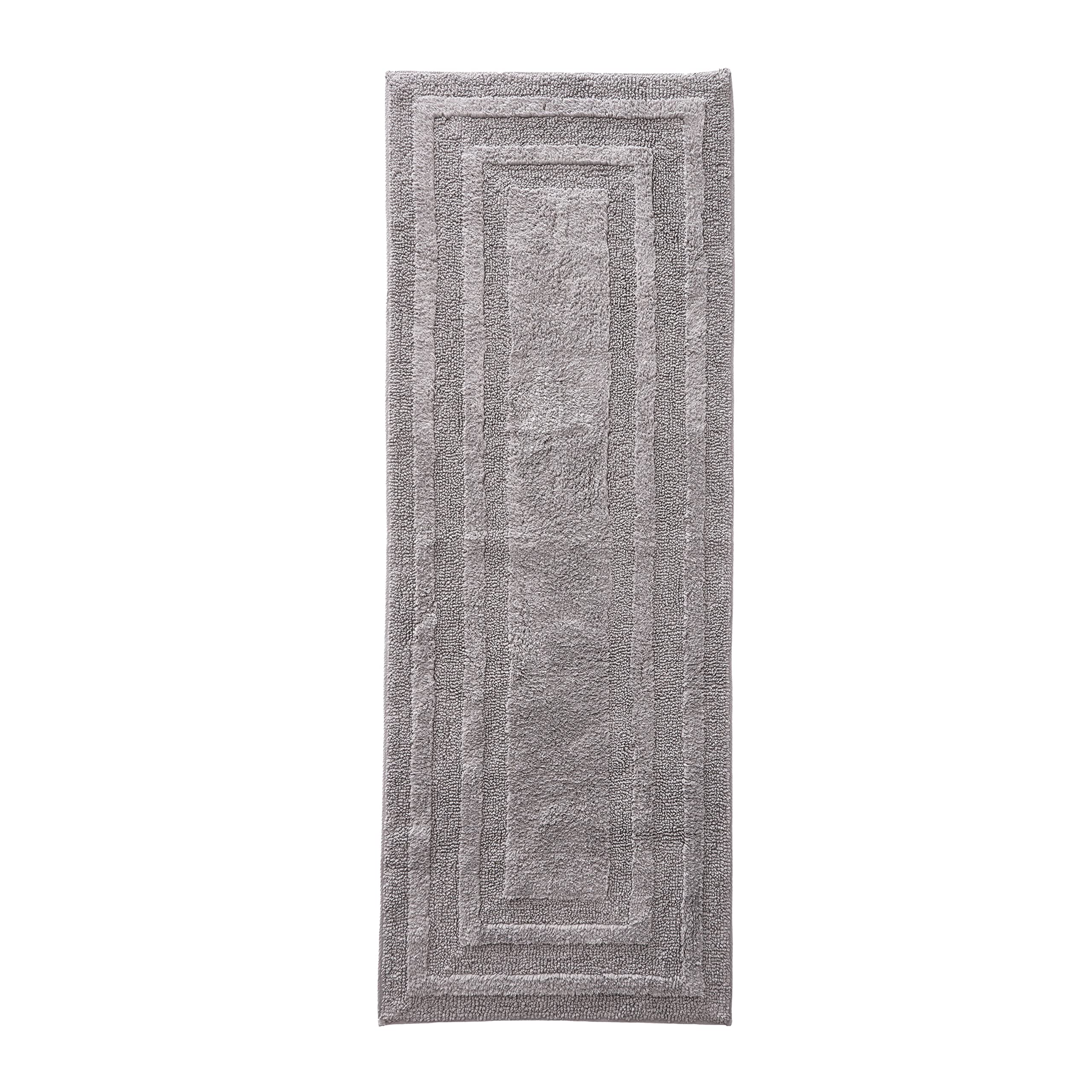 Eddie Bauer Logan Chrome Grey bath rug with plush cotton for soft footing