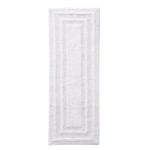Eddie Bauer Logan White bath rug features plush cotton texture for luxurious underfoot comfort.