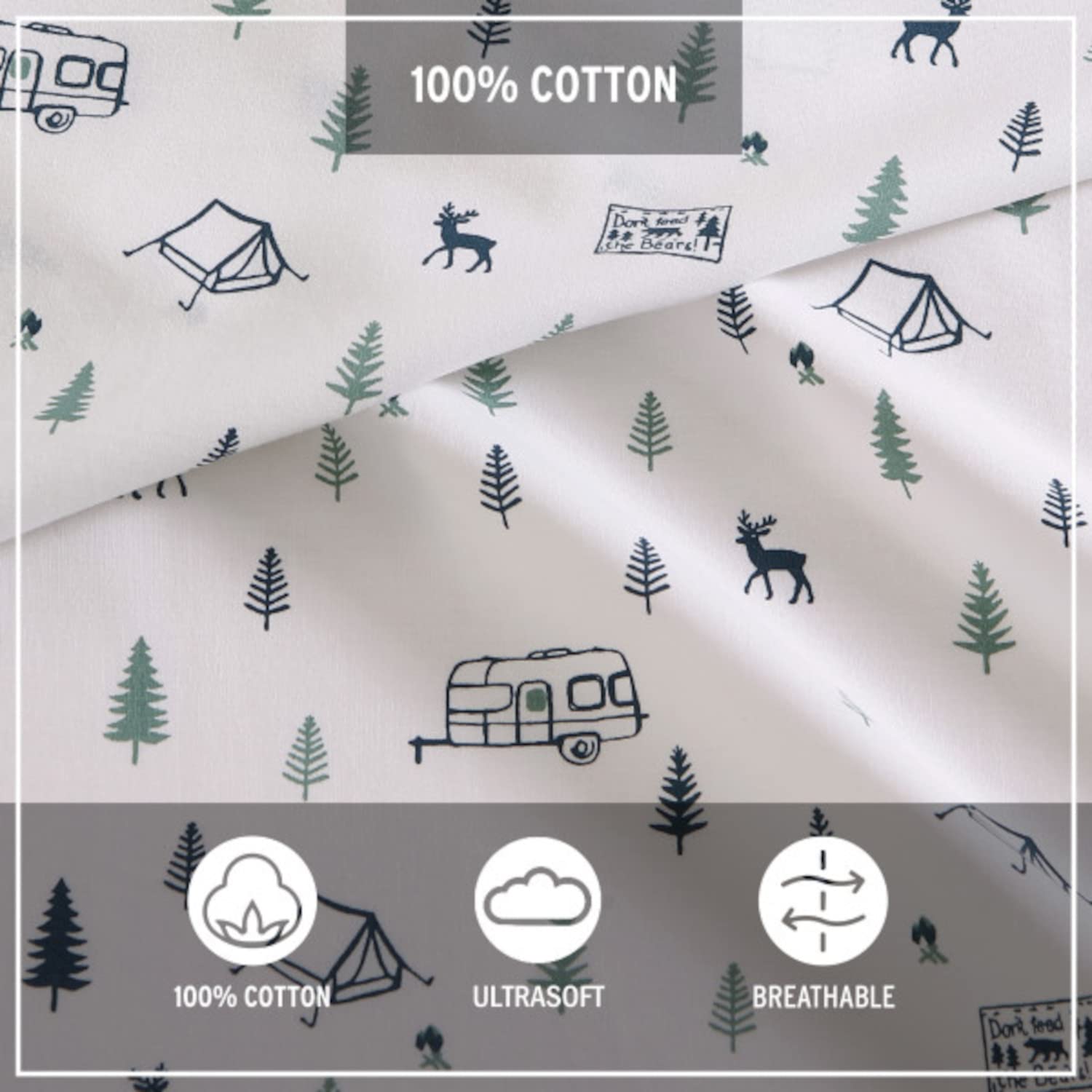 Eddie Bauer machine-washable bedding designed for frequent washing with color retention