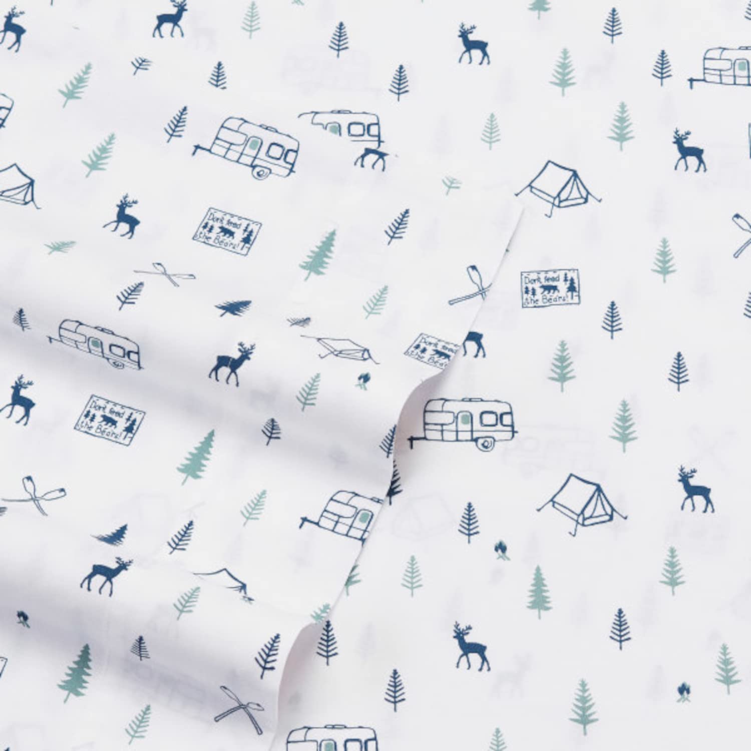 Eddie Bauer percale texture detail emphasizes crisp feel and airy ventilation