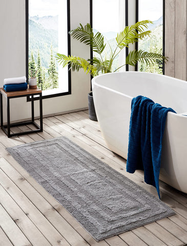 Eddie Bauer plush cotton bath rug shows absorbent surface for quick drying