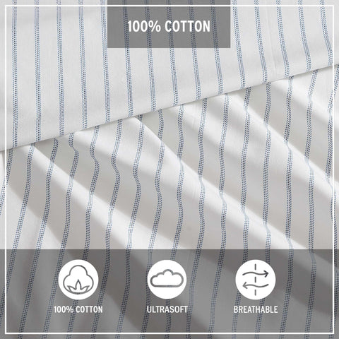Eddie Bauer weave closeup highlights crisp percale texture and quality finish.