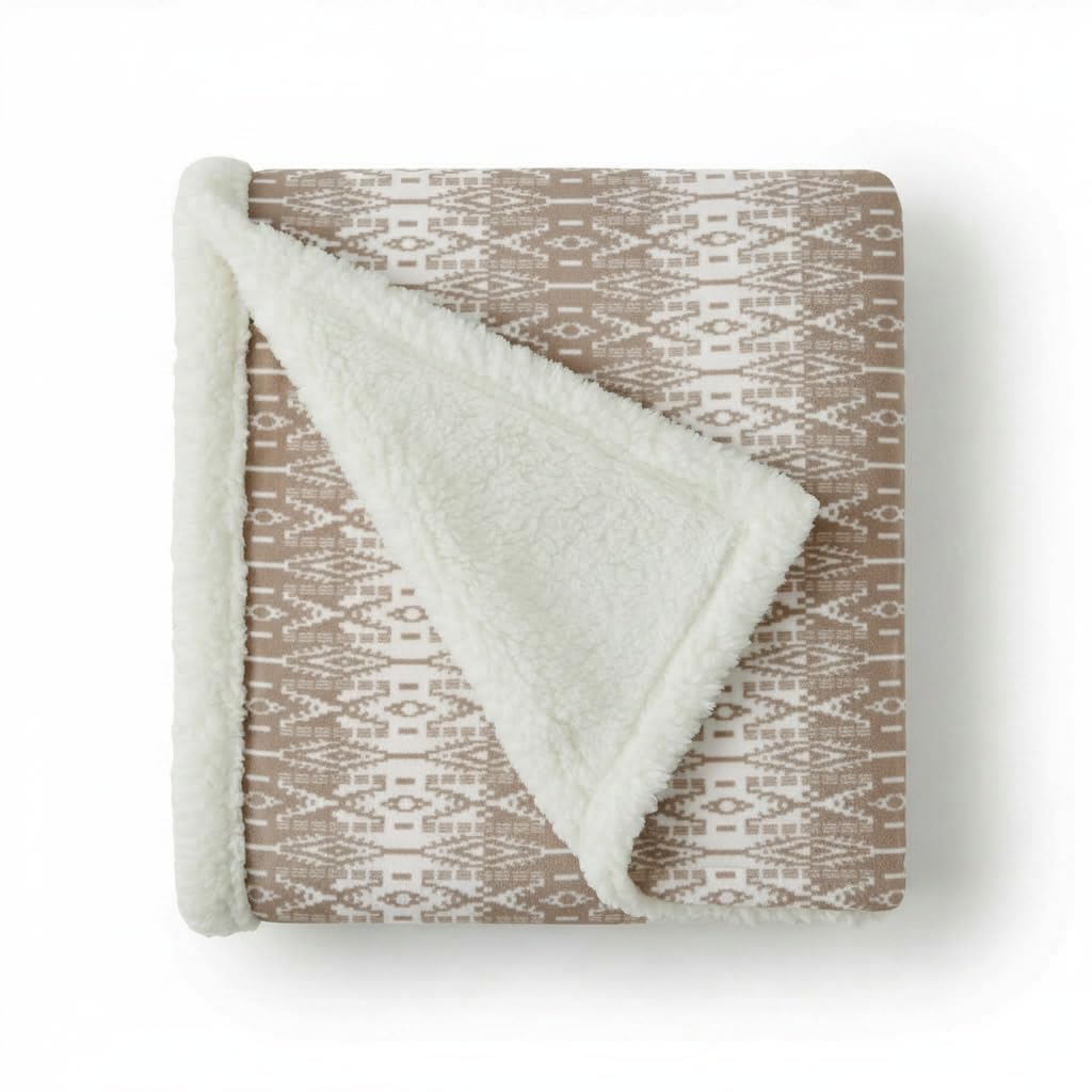 Eddie Bauer Sherpa throw blanket close-up shows soft fleece texture for cosy relaxation