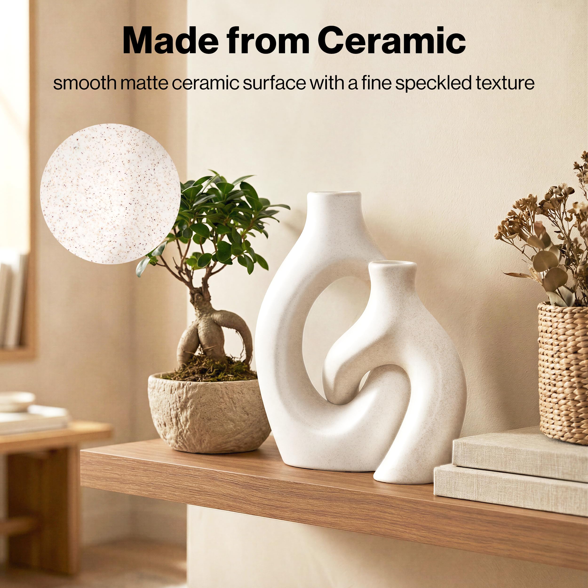 Edelhaus White Oval Vase Bedroom Mantel—soft matte finish complements intimate spaces.
