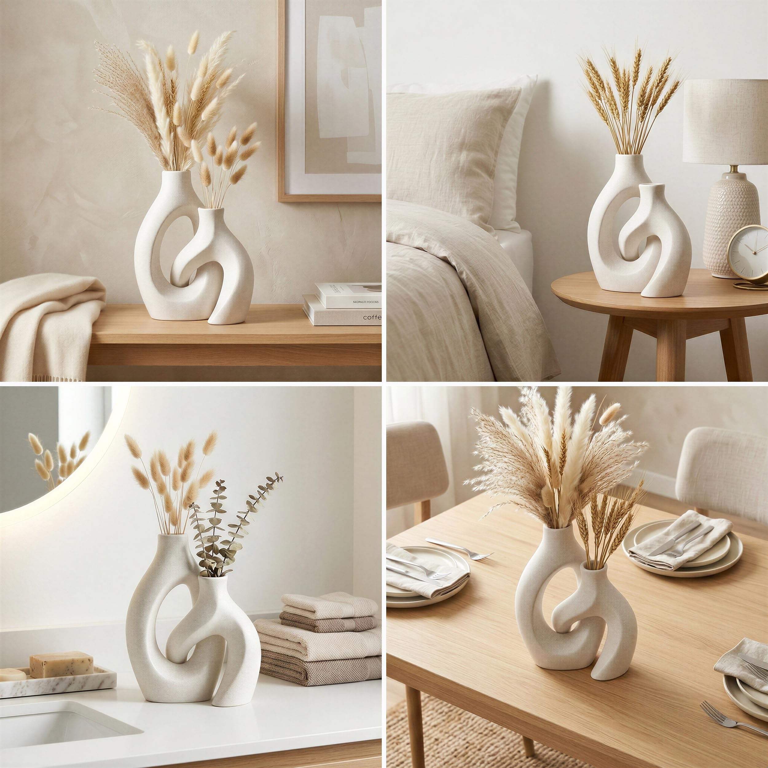Edelhaus White Oval Vase Modern Shelf—adds contemporary flair to shelves.