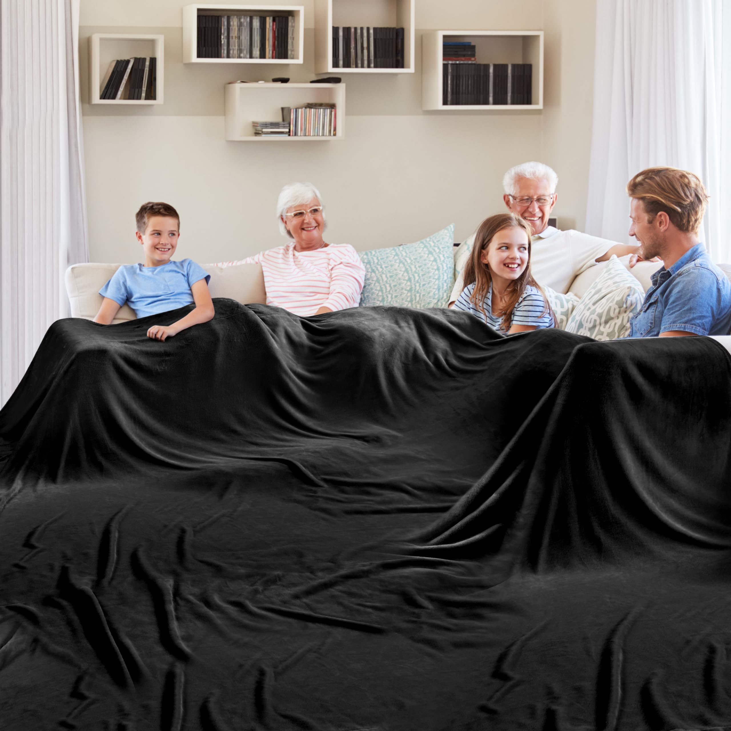 Edenleaf giant blanket 120x120 spread across a bed for family warmth
