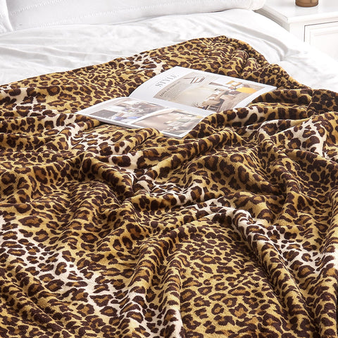 Edenleaf leopard blanket close-up shows plush texture and durability.