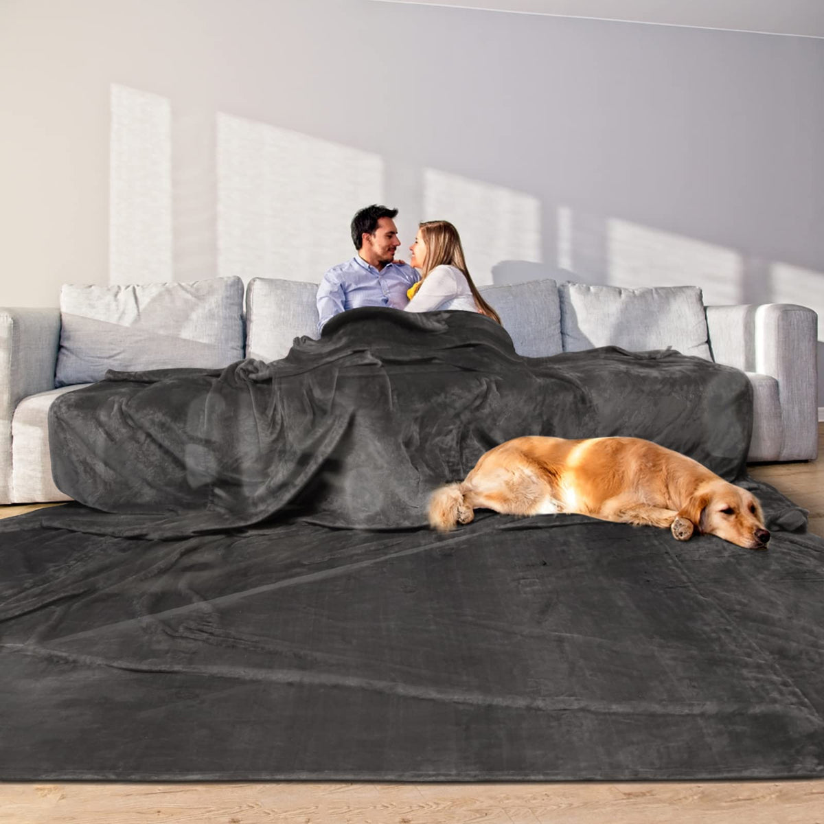 Edenleaf oversized blanket on a bed offering cozy family warmth