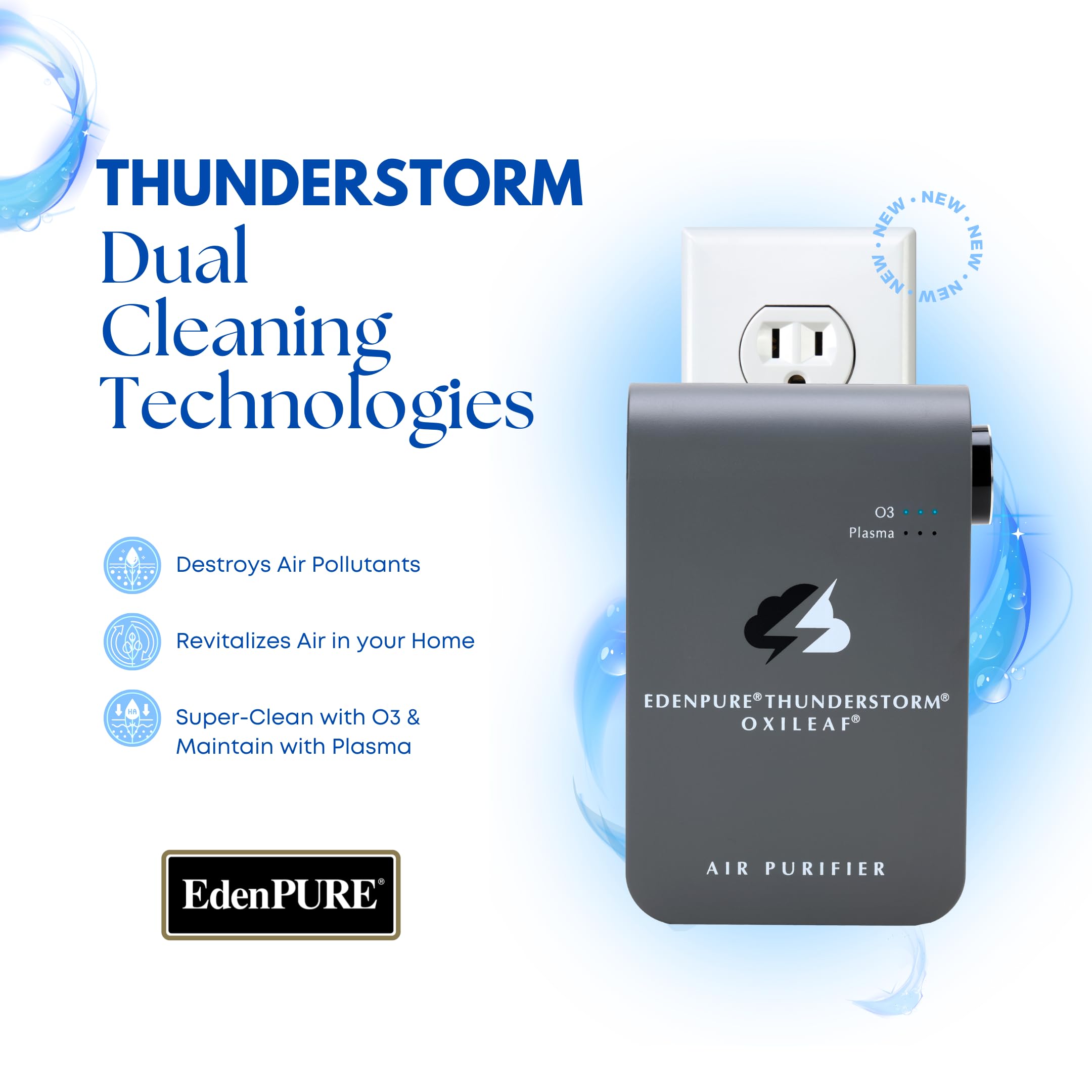 Thunderstorm III used in car for portable odor control.