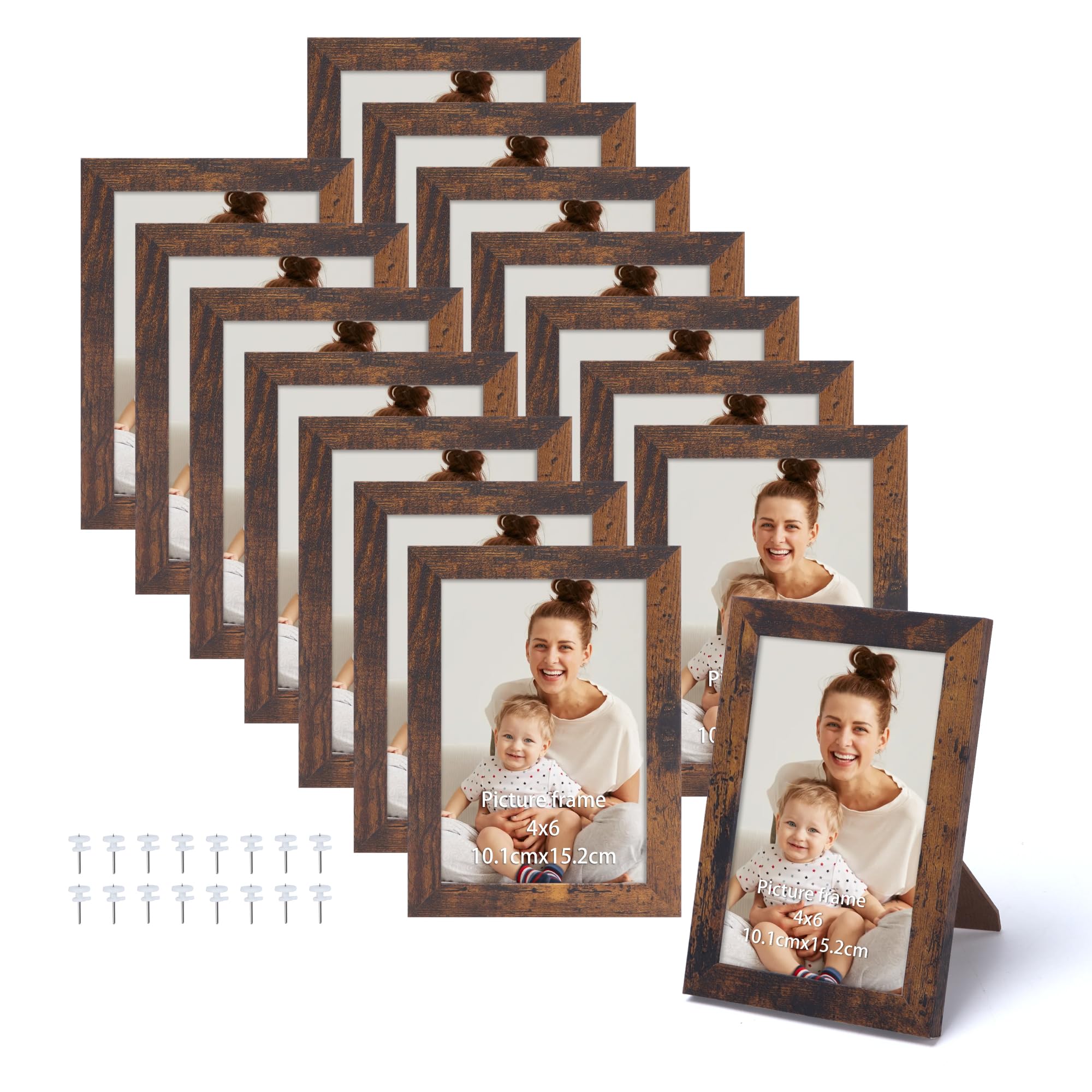 Edenseelake 4x6 frame set in rustic brown wood for wall or tabletop display.