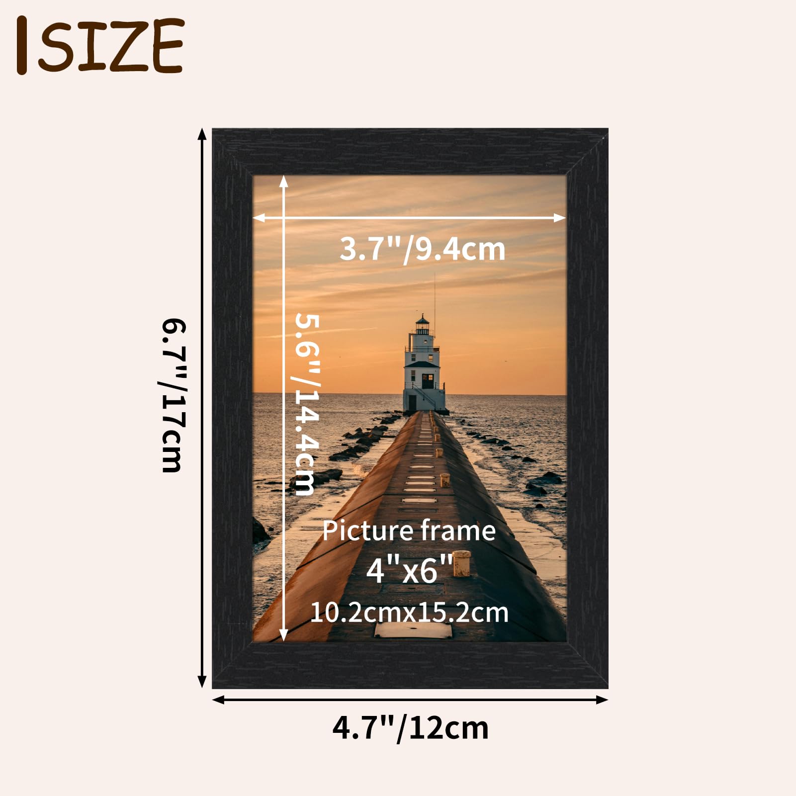 Edenseelake black wood frame close-up highlights durable construction and clear plexiglass protection.