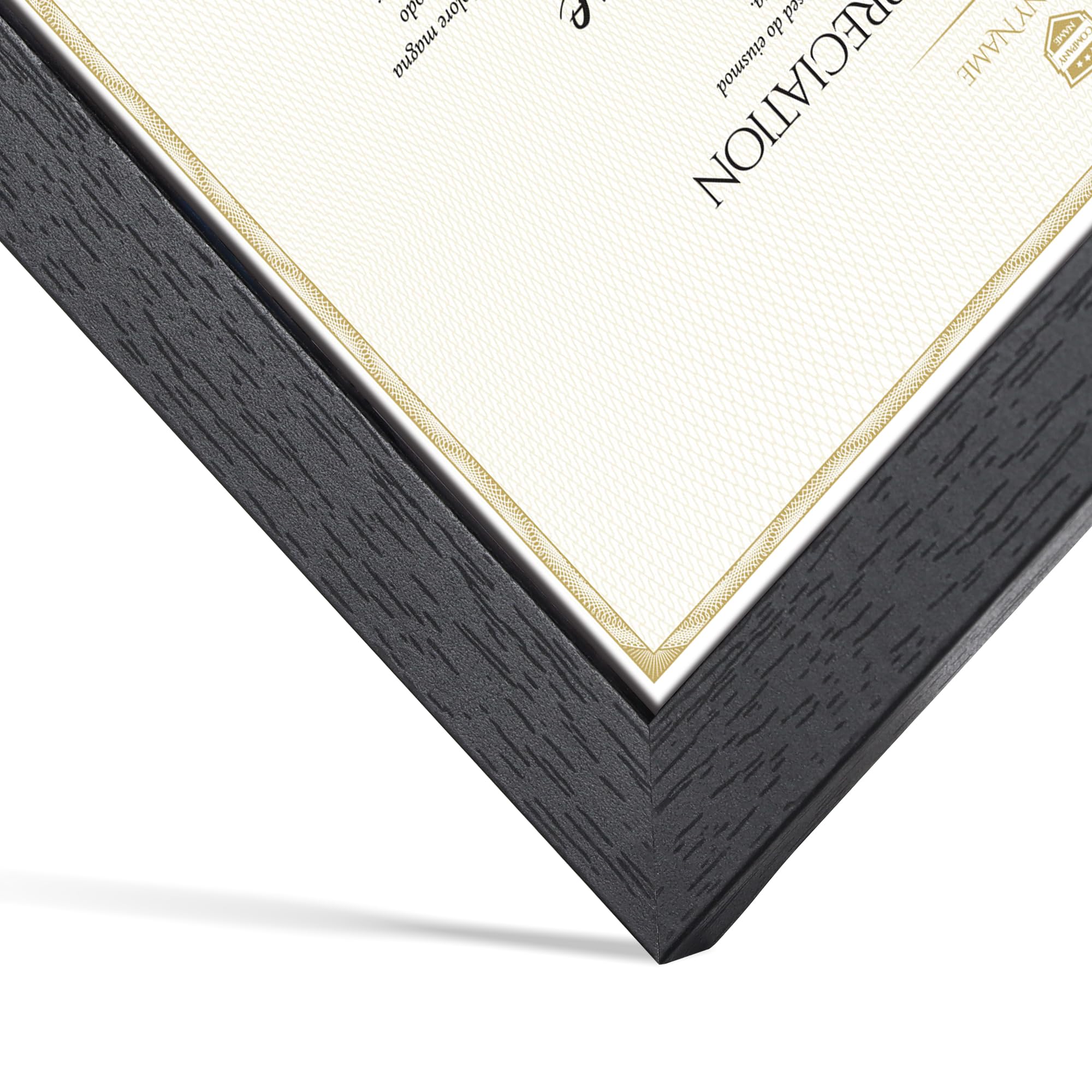 Edenseelake wood-grain black frame close-up showing sturdy construction