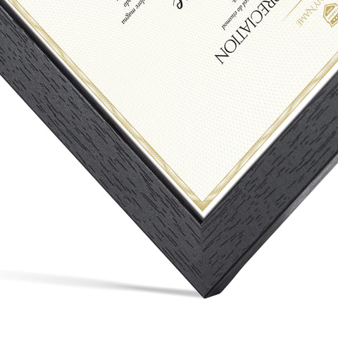 Edenseelake wood-grain black frame close-up showing sturdy construction