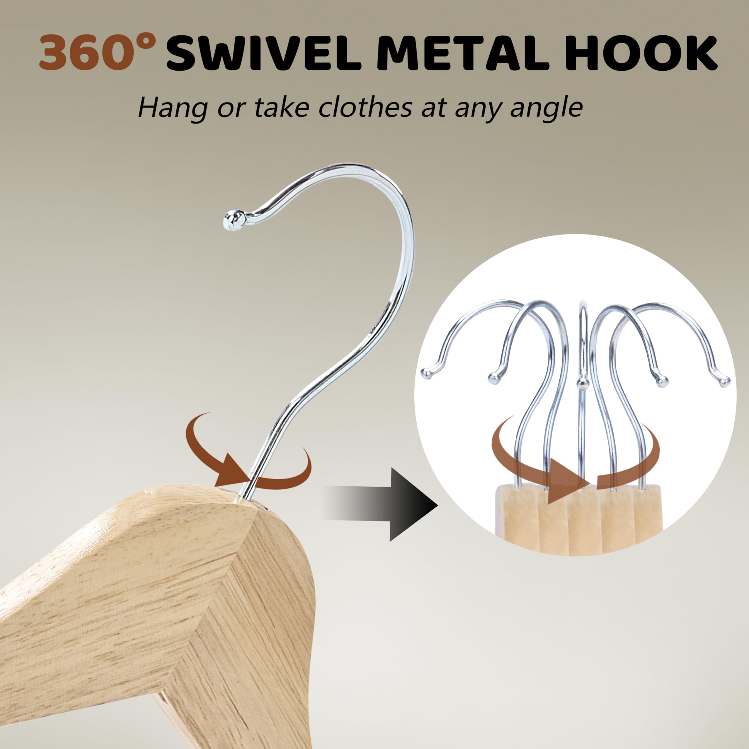 Solid wood construction of Edergoo hangers supports heavier items like coats.