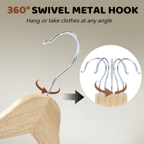Solid wood construction of Edergoo hangers supports heavier items like coats.