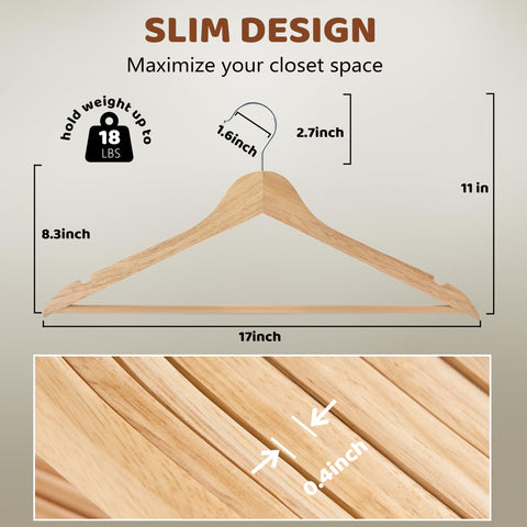 Slim 0.4-inch profile on Edergoo hangers maximizes closet storage.
