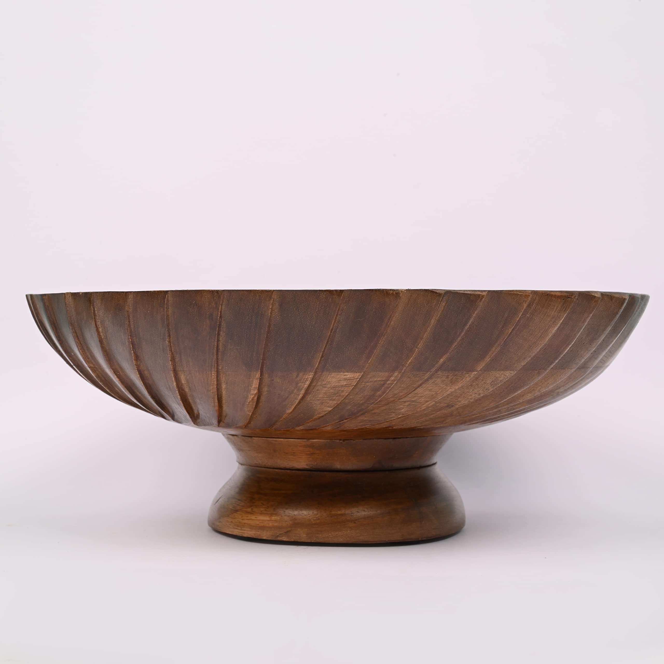 EDHAS mango wood bowl hand-carved detail adds artisanal character.
