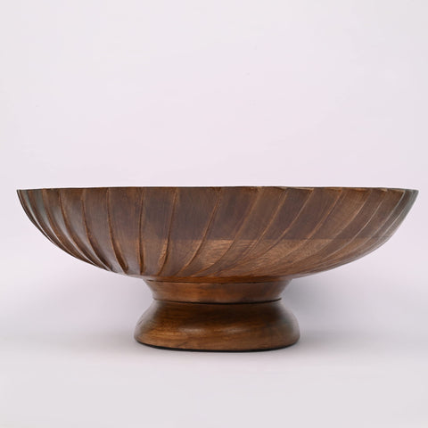 EDHAS mango wood bowl hand-carved detail adds artisanal character.