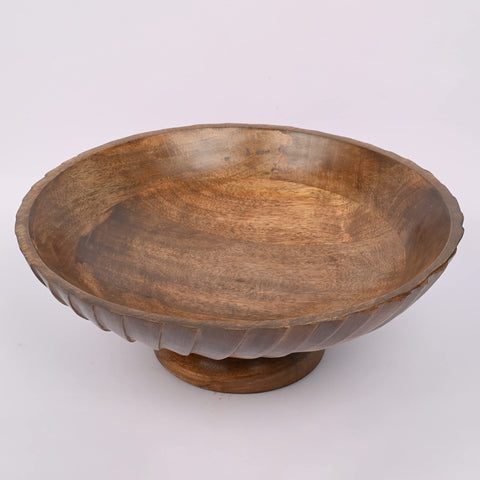 EDHAS mango wood bowl kitchen decor enhances shelves with organic charm.