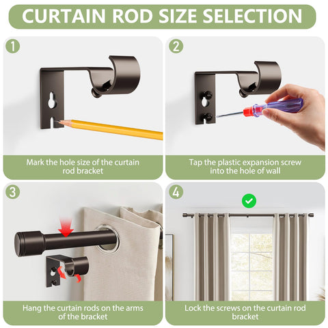Edidonson curtain rod supports up to 25 lbs for light to medium curtains.
