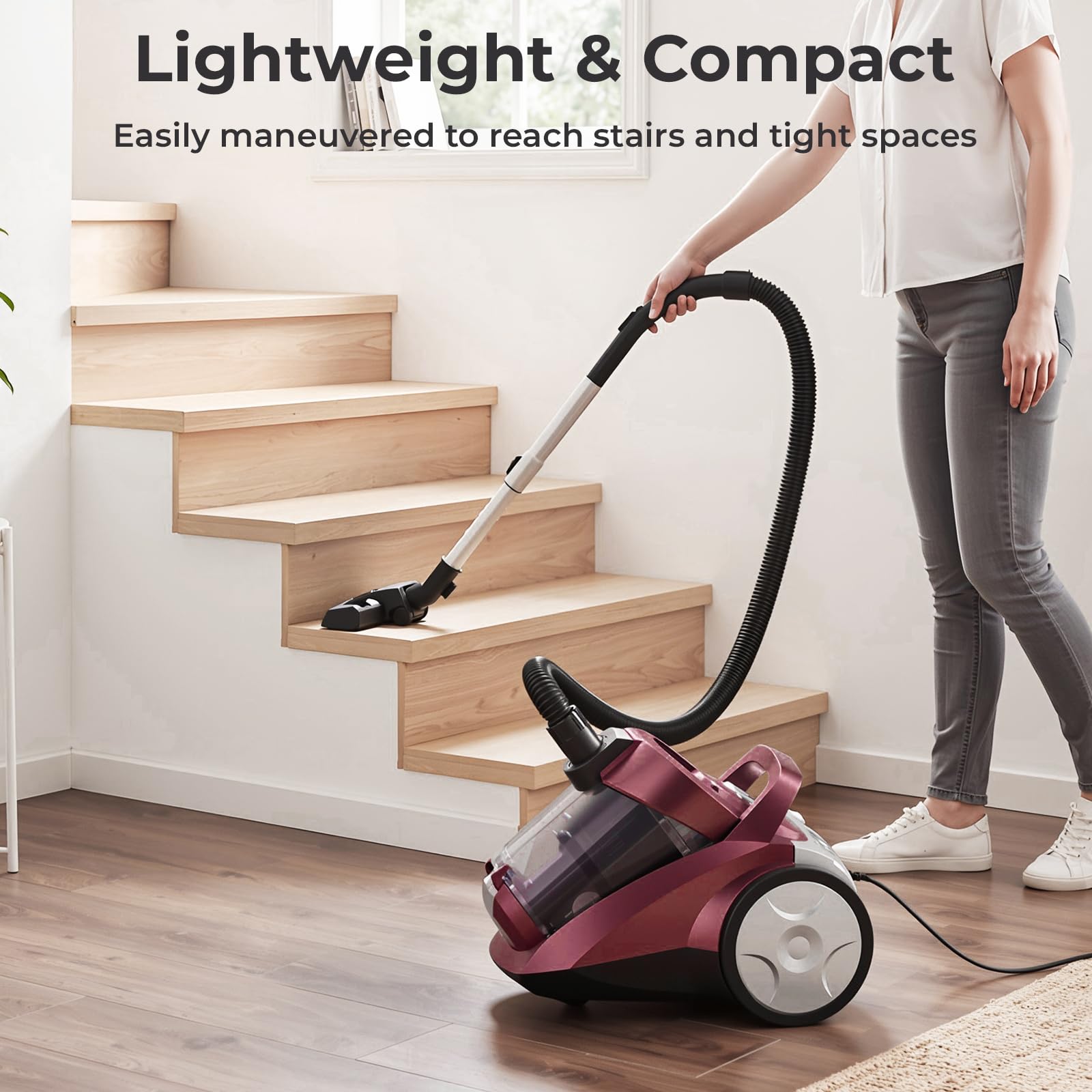 EDLOENS canister vacuum 7-stage filtration traps fine dust for cleaner air