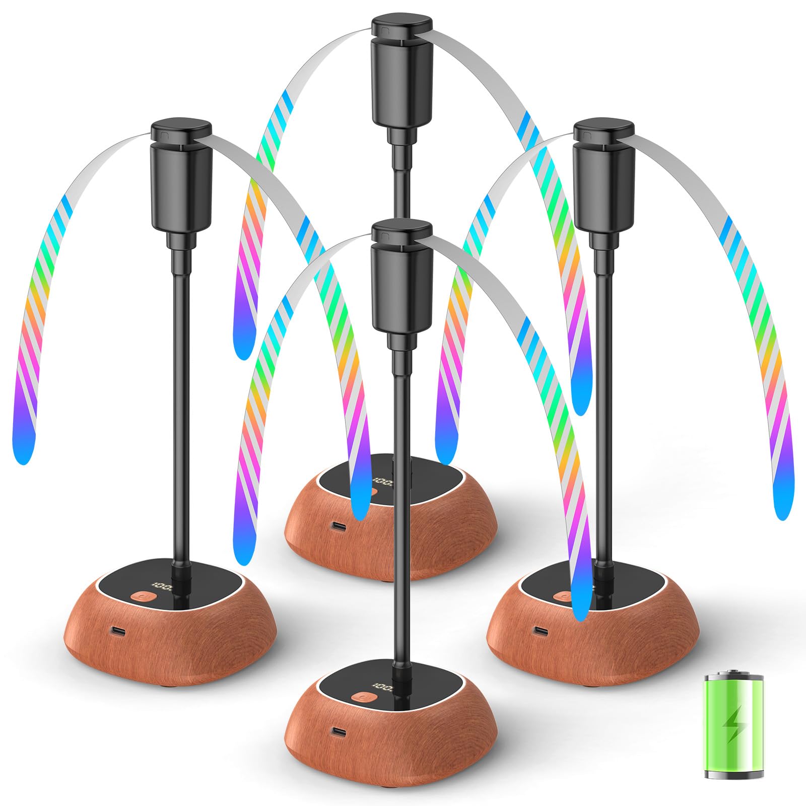 Edvision rechargeable table fly fan with LED display shows remaining battery for easy outdoor use.
