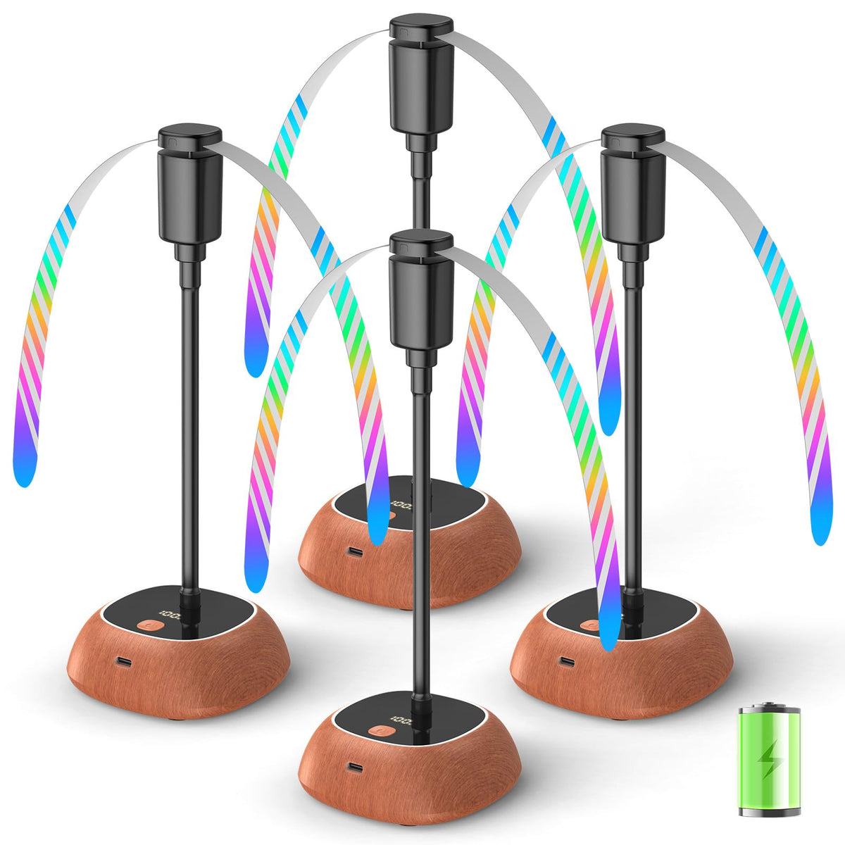 Edvision rechargeable table fly fan with LED display shows remaining battery for easy outdoor use.