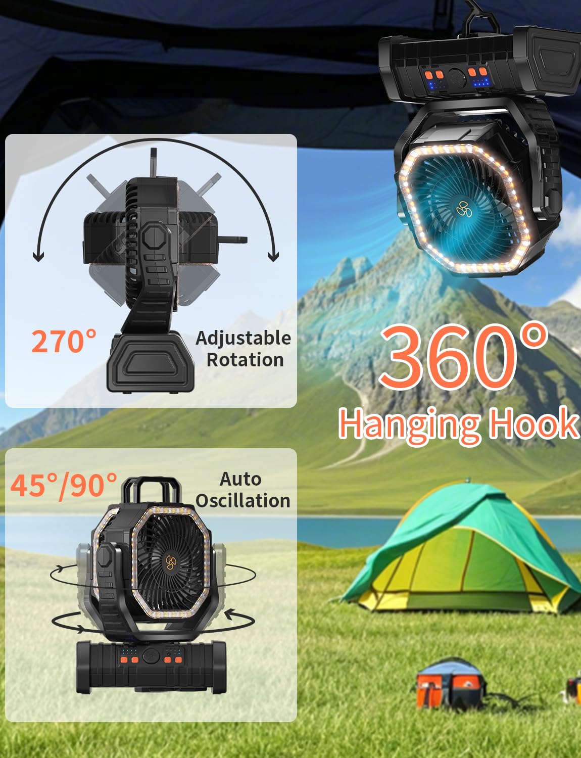 EEIFO four wind speeds customize airflow for indoor or outdoor use.