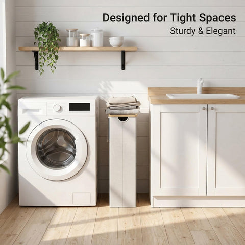 efluky 75l beige basket stores a practical load in bedrooms