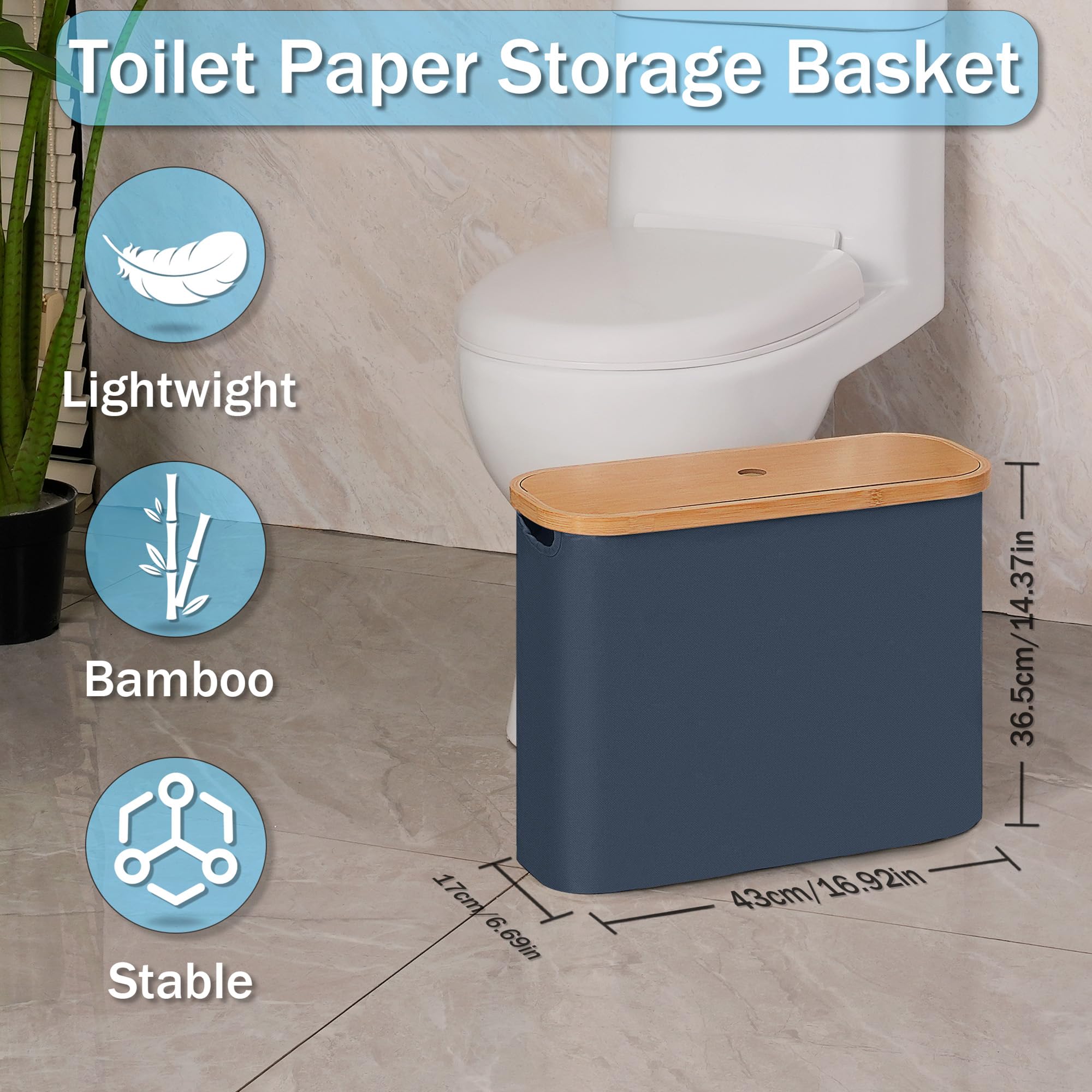 efluky bamboo-handle basket highlights durable, portable bathroom storage