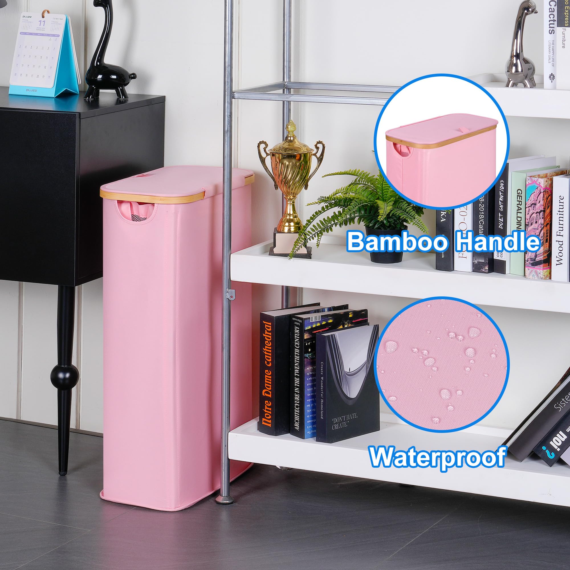 efluky bamboo-handled laundry bin for comfortable carrying