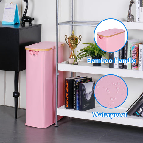 efluky bamboo-handled laundry bin for comfortable carrying
