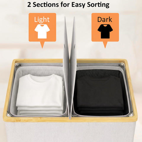 efluky bamboo handles on laundry hamper for a secure grip during moves