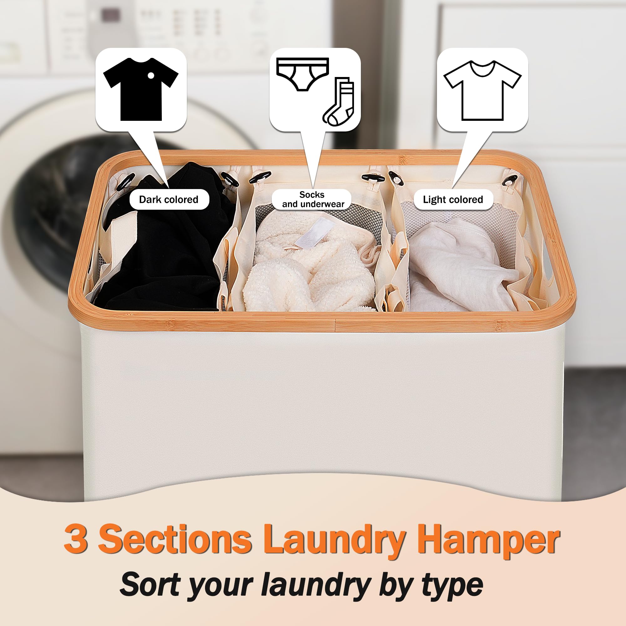 efluky collapsible laundry hamper folded for compact storage