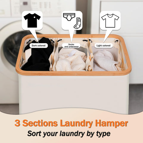 efluky collapsible laundry hamper folded for compact storage