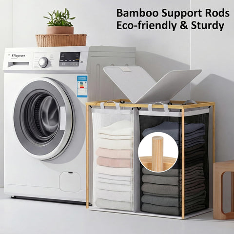 efluky double laundry hamper bags two removable bags for easy transport