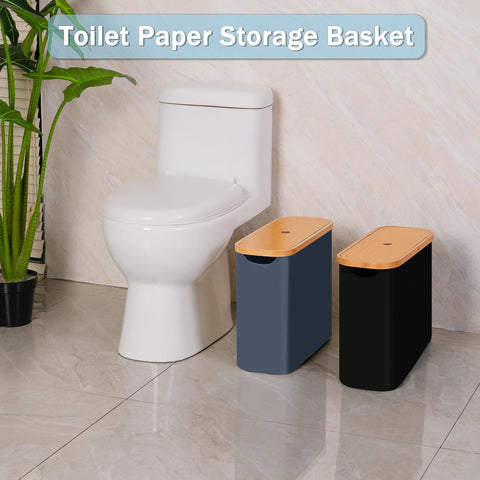 efluky elegant blue basket adds chic storage to any bathroom
