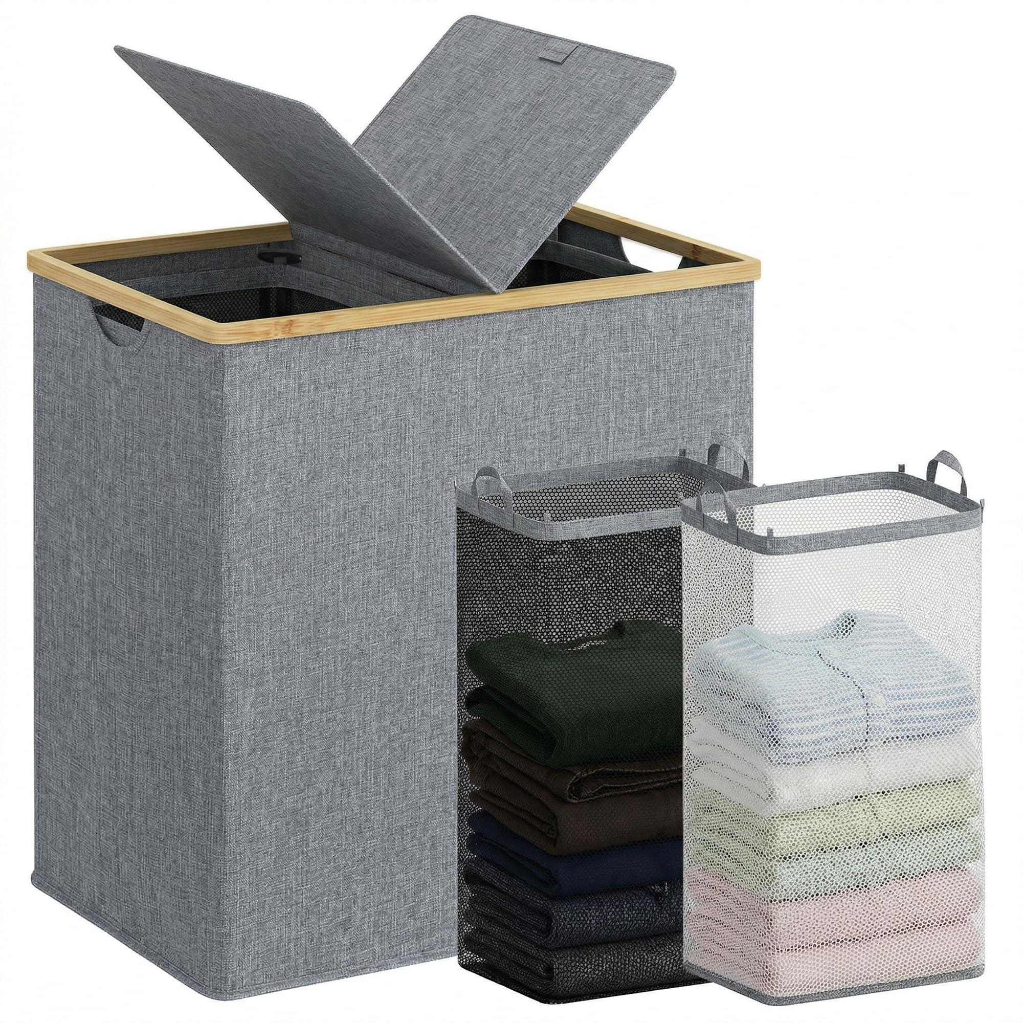 efluky Laundry Hamper with Lid showing odor containment and organized laundry space