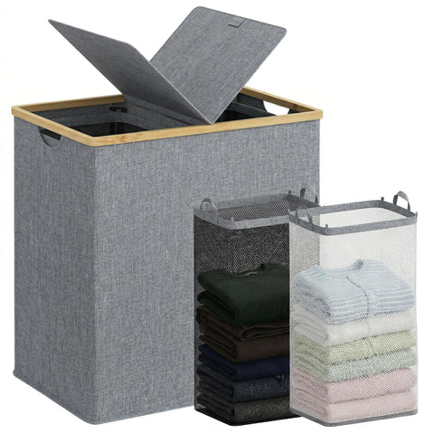 efluky Laundry Hamper with Lid showing odor containment and organized laundry space