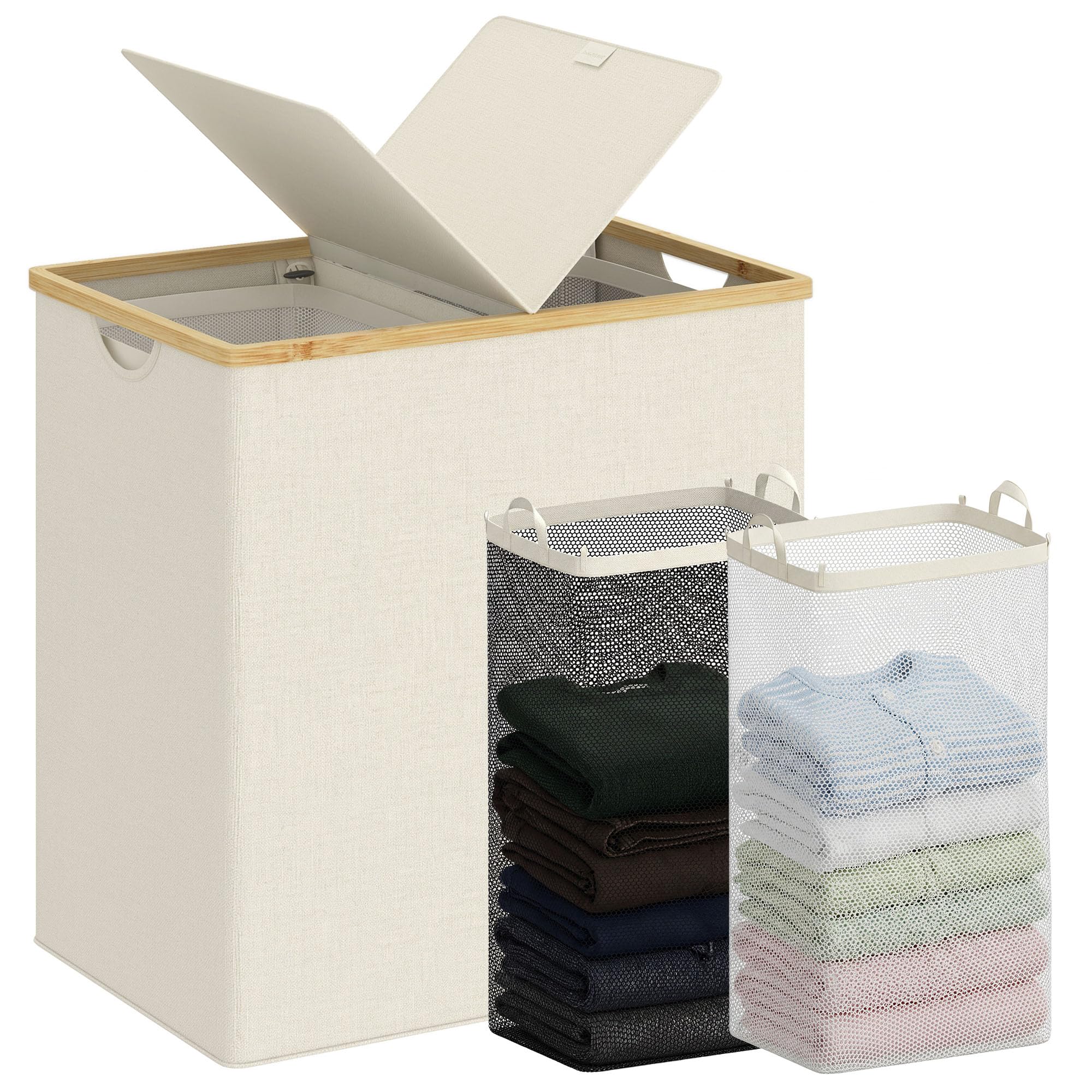 efluky laundry hamper with lid showing odor containment and tidy laundry storage