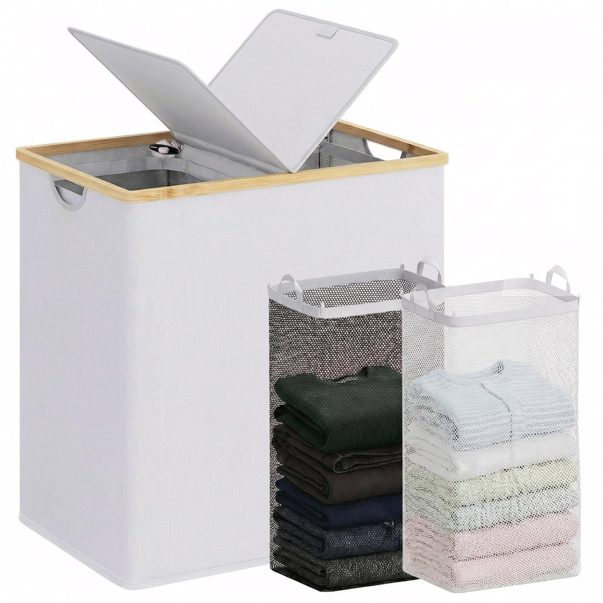 efluky laundry hamper with lid showing a tidy, odor-containing design for organized laundry