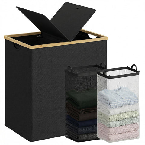 efluky laundry hamper with lid keeps odors contained and laundry organized.
