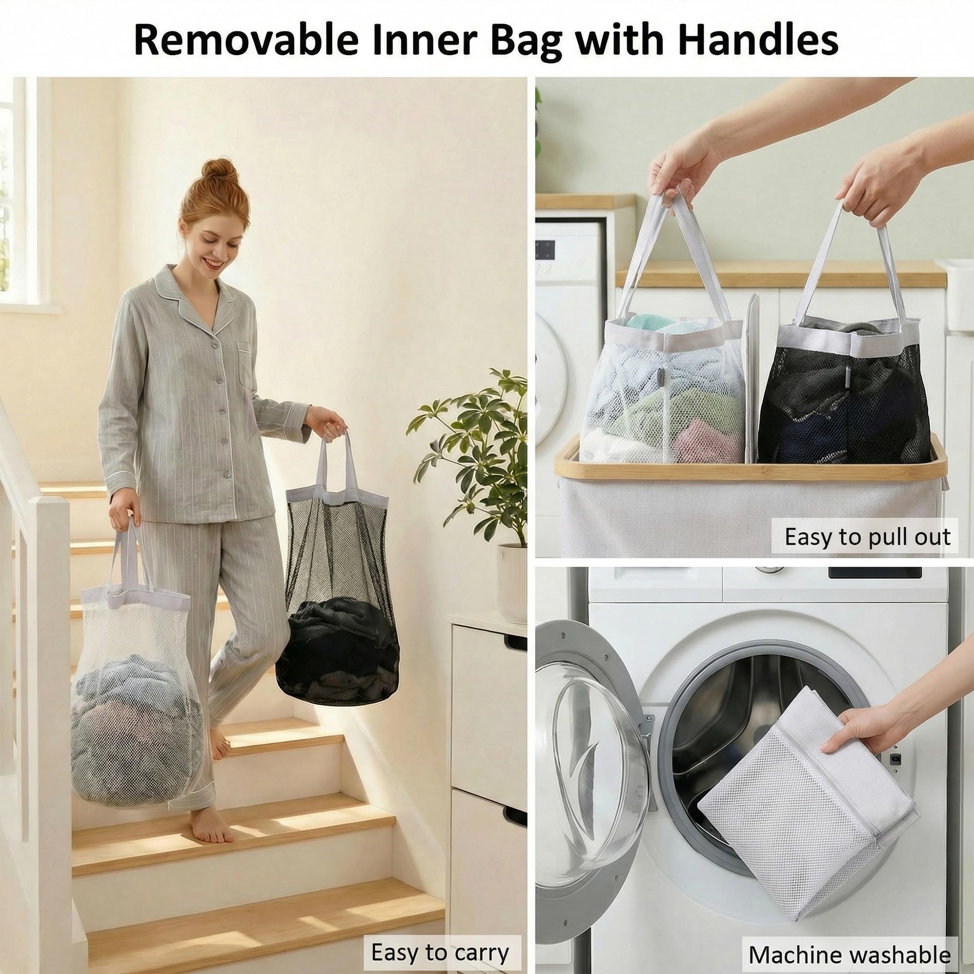 efluky light grey finish laundry hamper blends with modern spaces