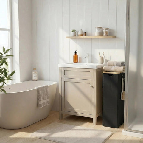 efluky narrow 75L laundry hamper fits small spaces for efficient sorting.