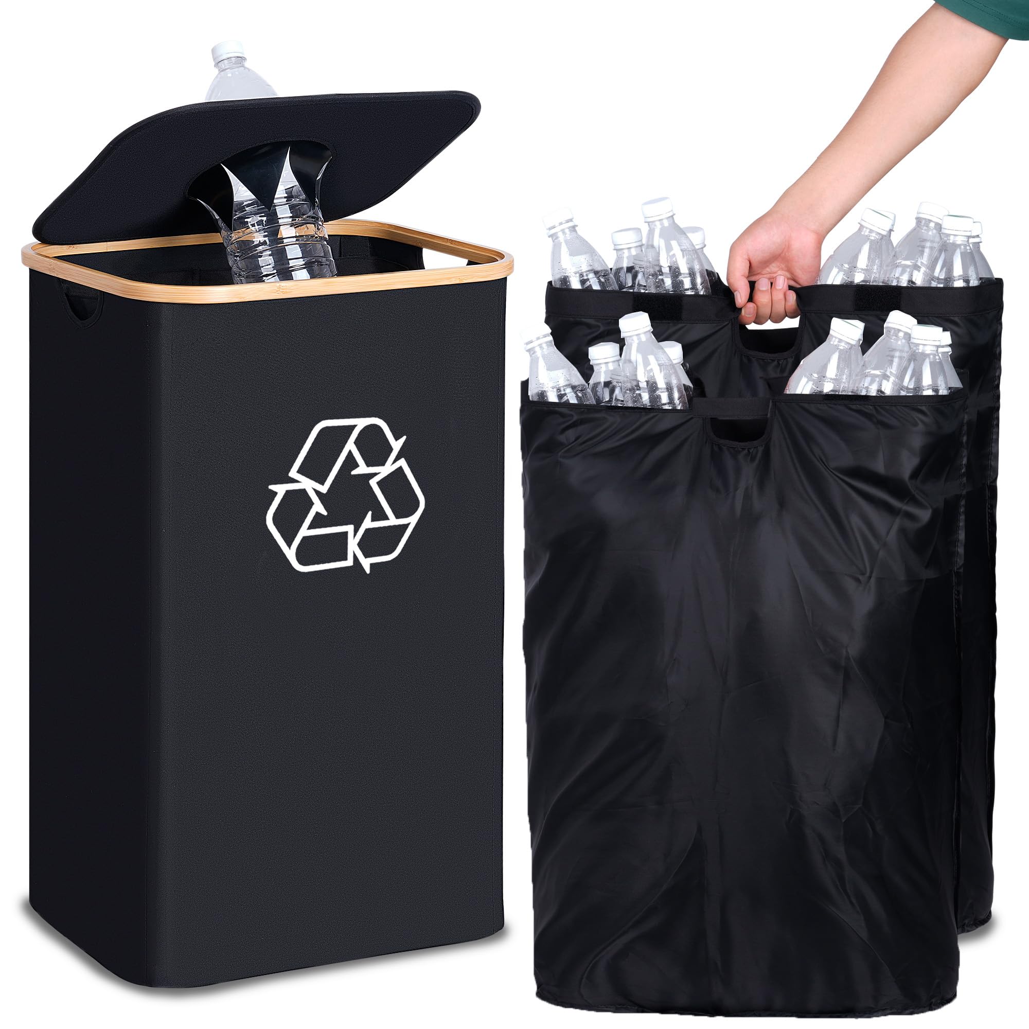 efluky 100L recycling bin front view keeps a tidy kitchen.