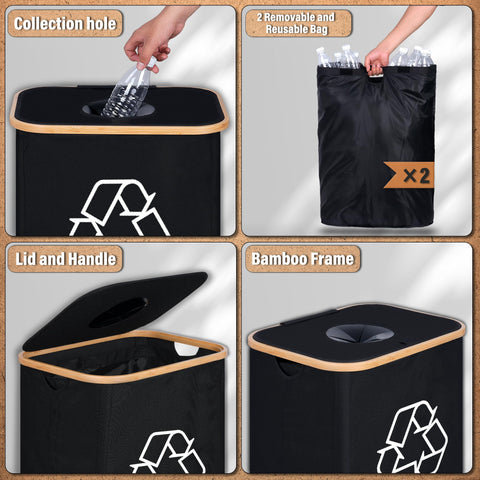 efluky tall, narrow design saves space for recyclables.