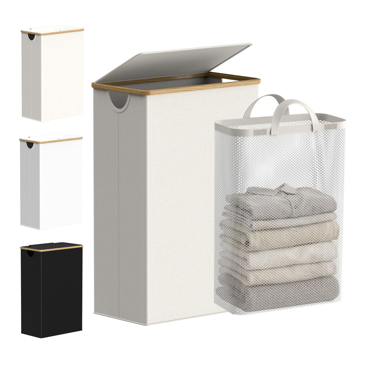 efluky slim laundry basket with lid for compact spaces and tidy storage